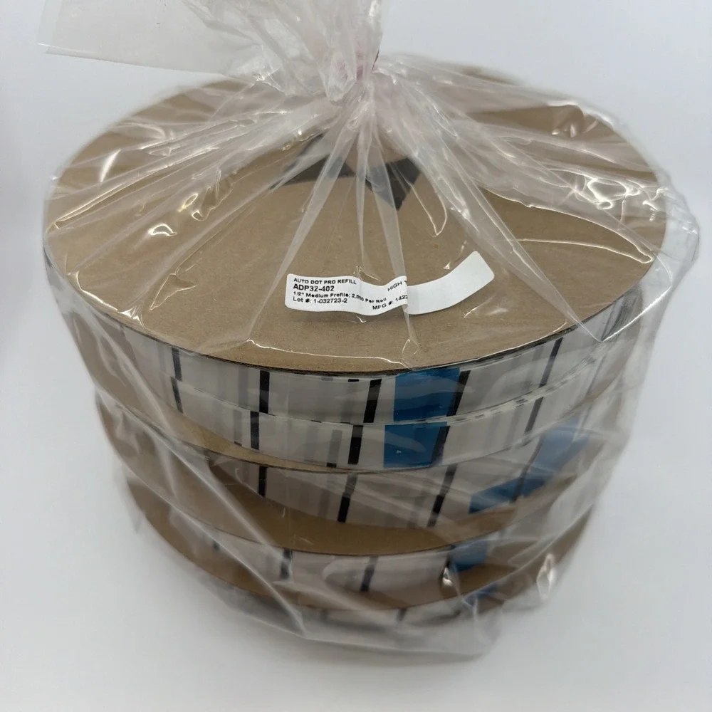 Auto Dot Pro Refill 8 Rolls High Tack Dot Medium Profile New Sealed Bags